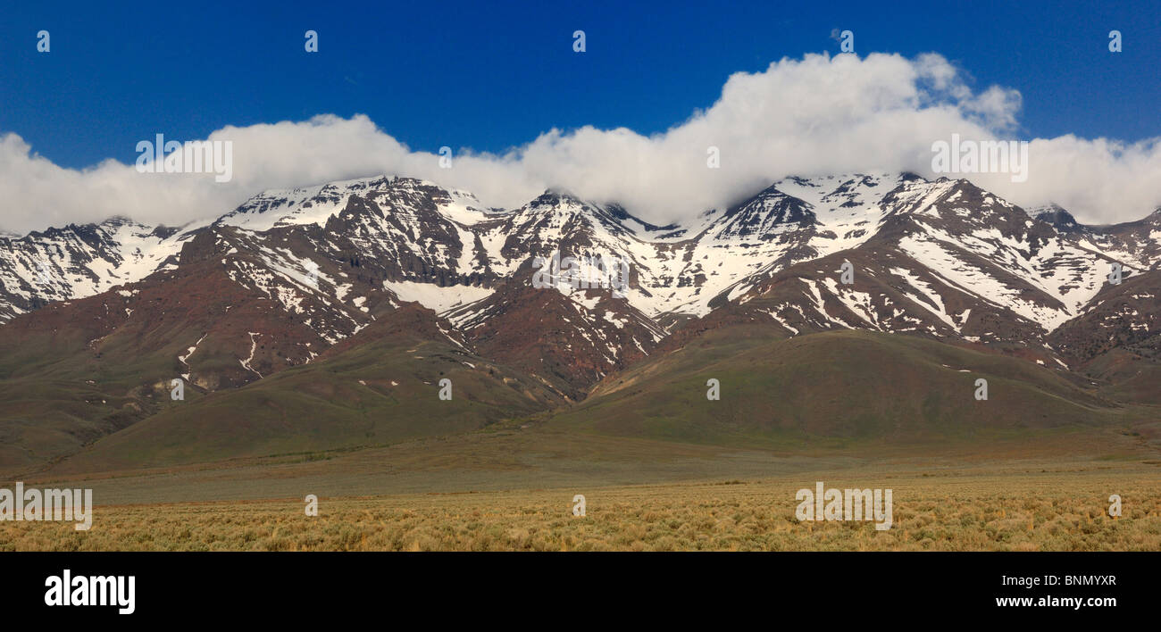 Panorama Steens campi di montagna a sud est della Oregon Oregon USA il paesaggio Foto Stock