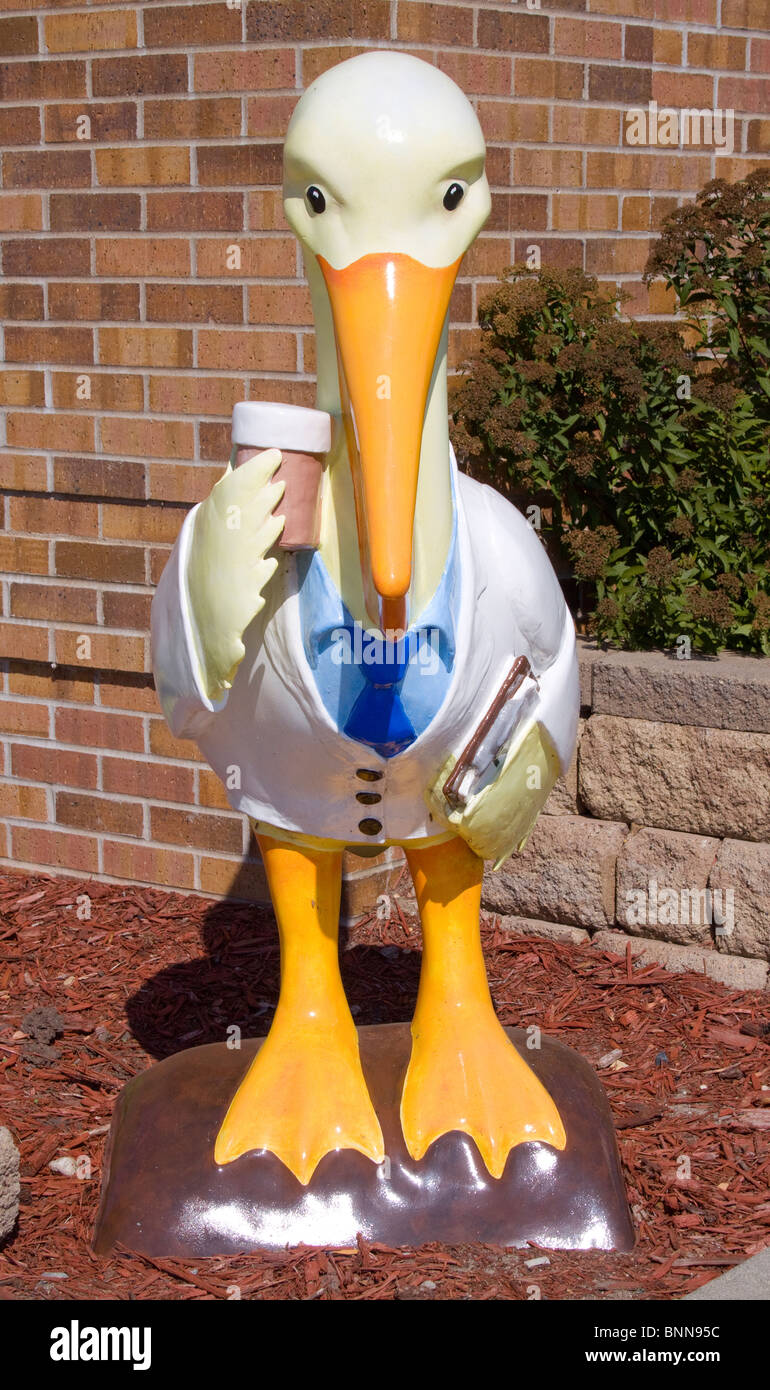 Pelican medico scultura in Pelican Rapids Minnesota Foto Stock