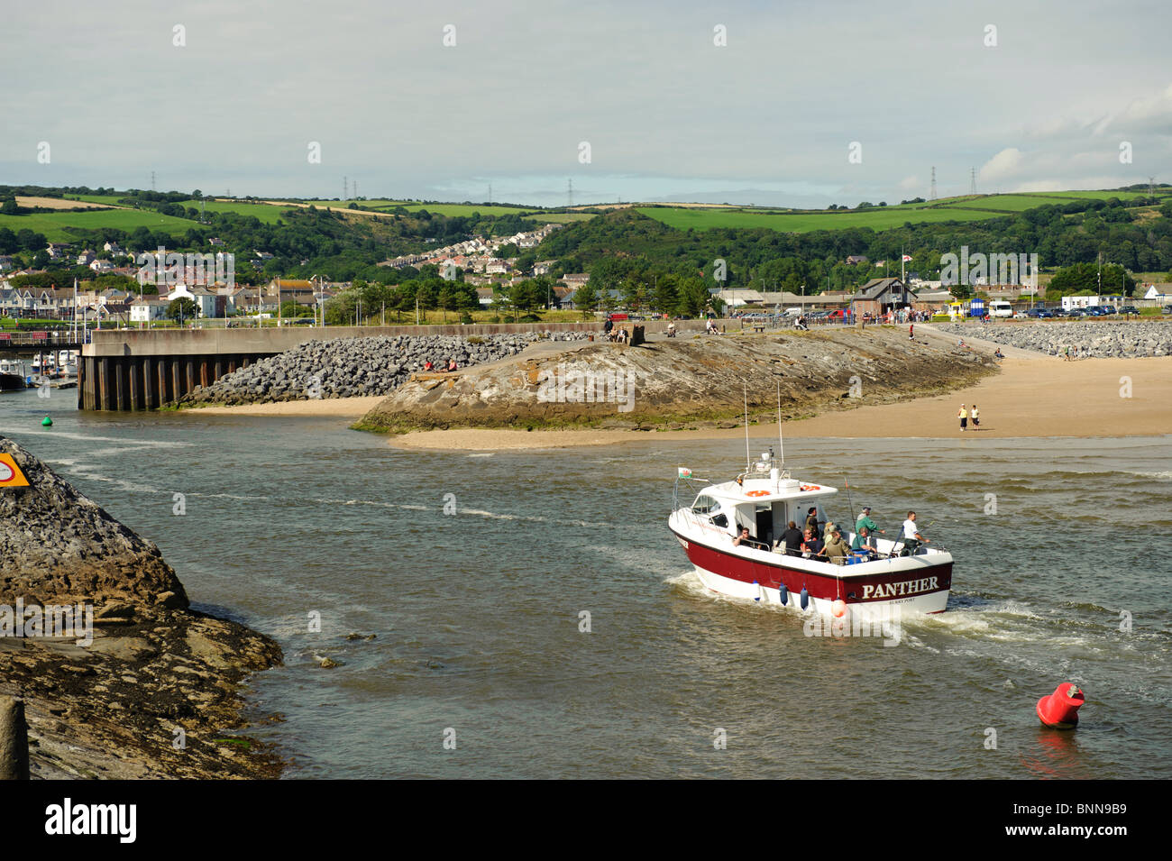 Il Millennium parco costiero e harbour marina a Burry Port, Carmarthenshire South Wales UK Foto Stock