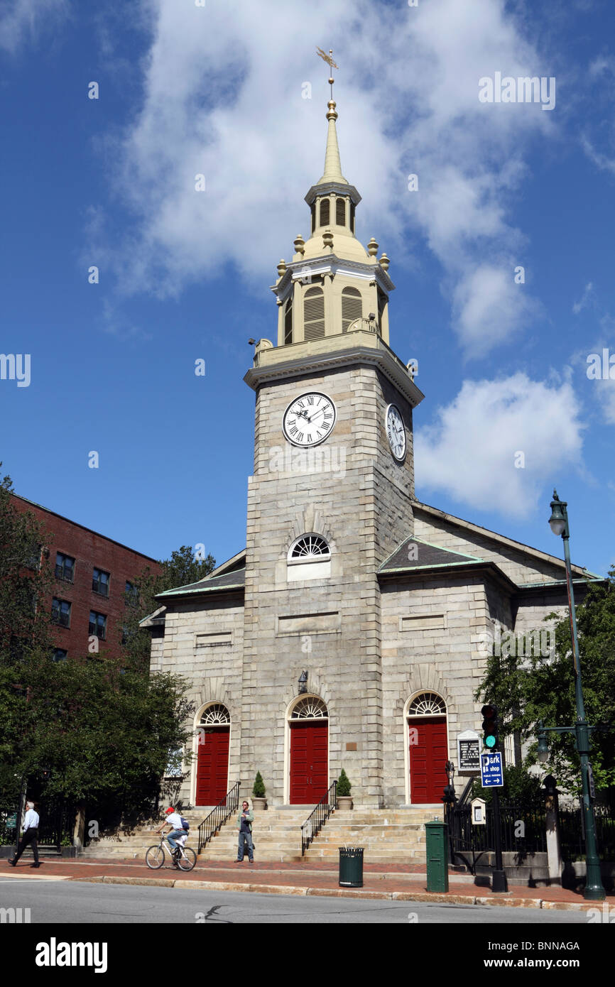 La prima parrocchia unitaria - Chiesa universalista, Portland, Maine, Stati Uniti d'America Foto Stock