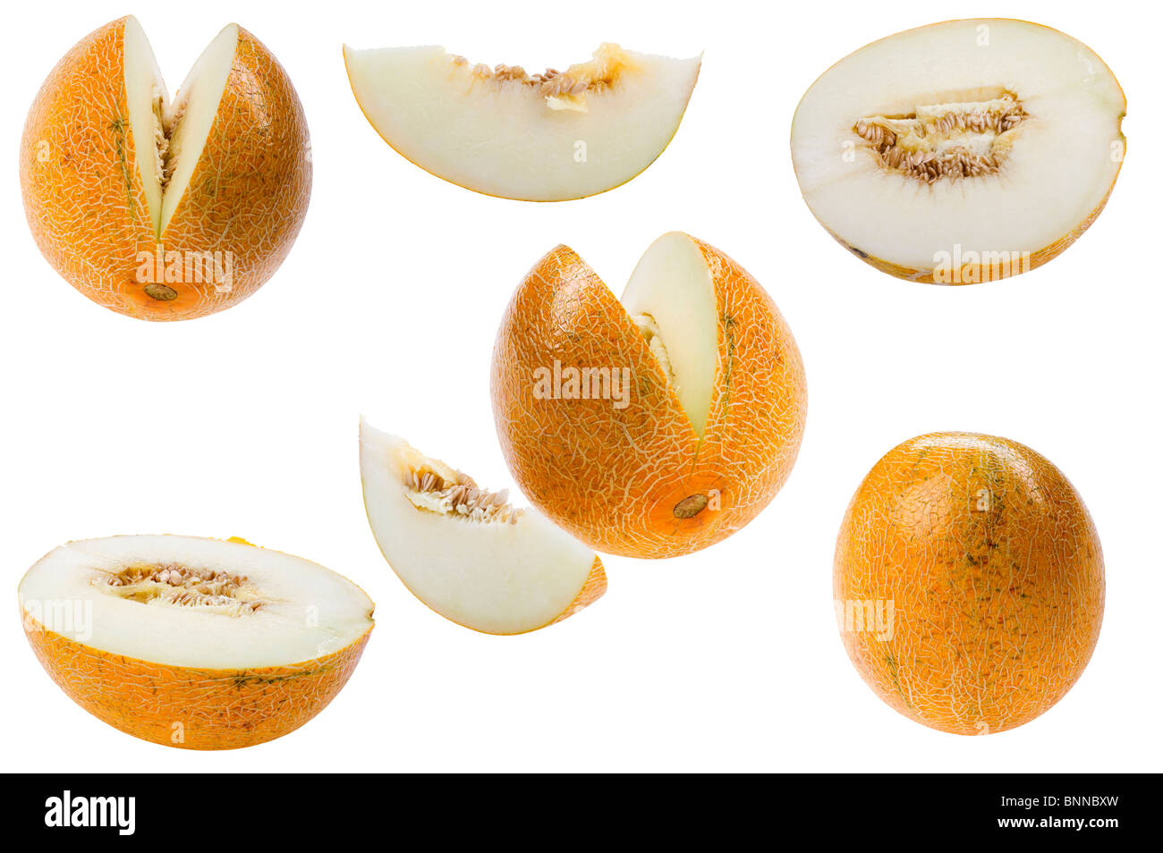 Oggetto su bianco - cibo melone close up Foto Stock