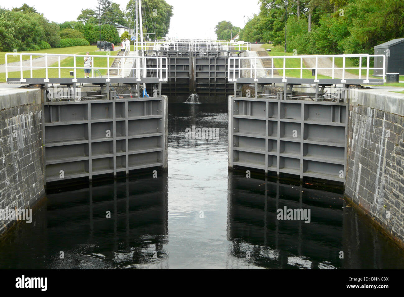 Nettuno sulla scala di Caledonian Canal a Fort William. Foto Stock