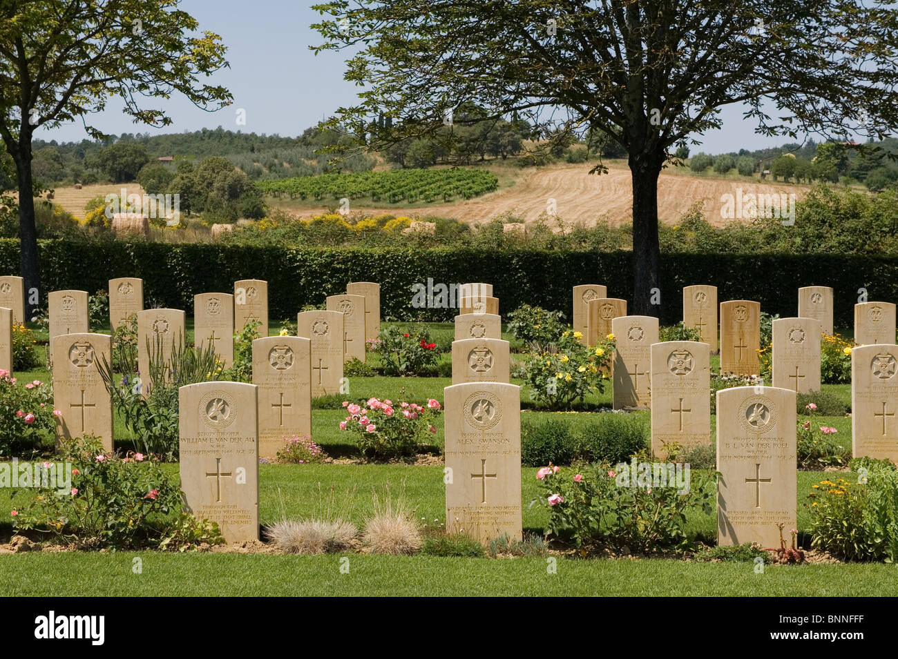 Commonwealth War Graves cimitero di Arezzo,Toscana, Italia.-2010. Foto Stock