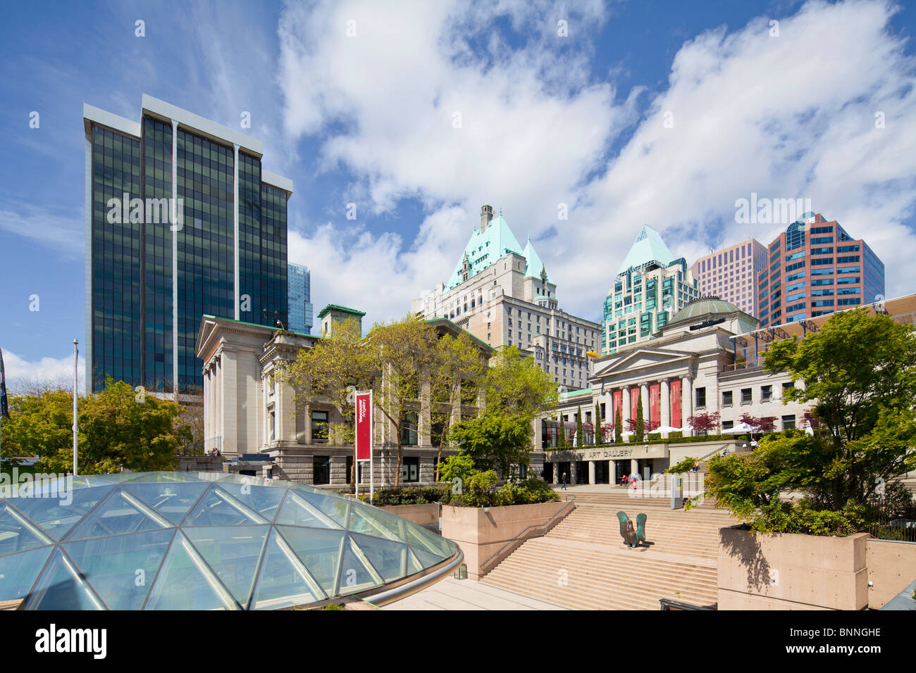 Robson square, galleria d'Arte di Vancouver, British Columbia, BC Foto Stock