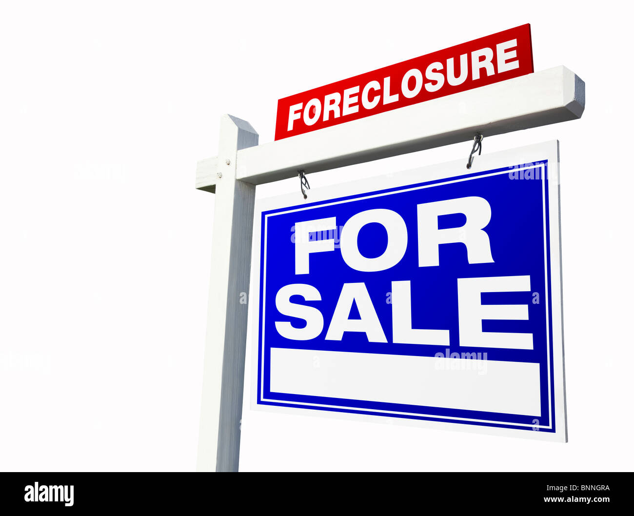 La preclusione per la vendita immobiliare di segno isolato su uno sfondo bianco. Foto Stock