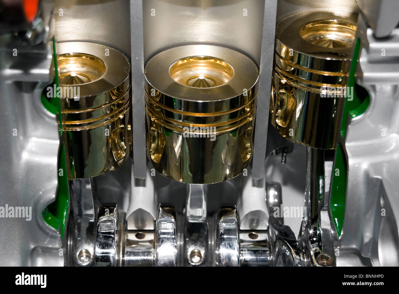 Automobile blocco cilindro e pistone auto visualizzare Foto Stock