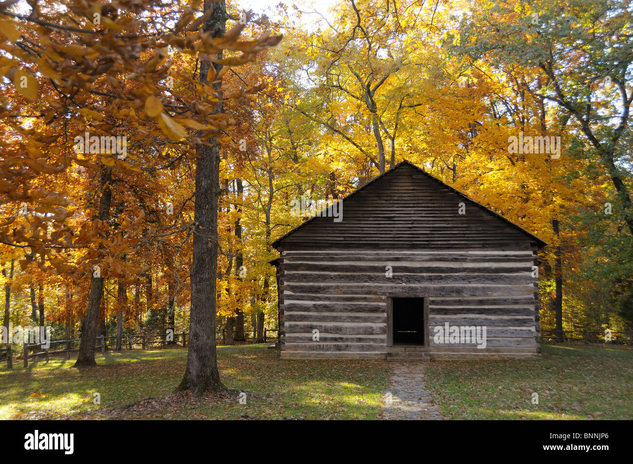 Santuario Mulkey vecchia casa incontri sito storico dello stato Kentucky USA America Stati Uniti d'America log house Foto Stock