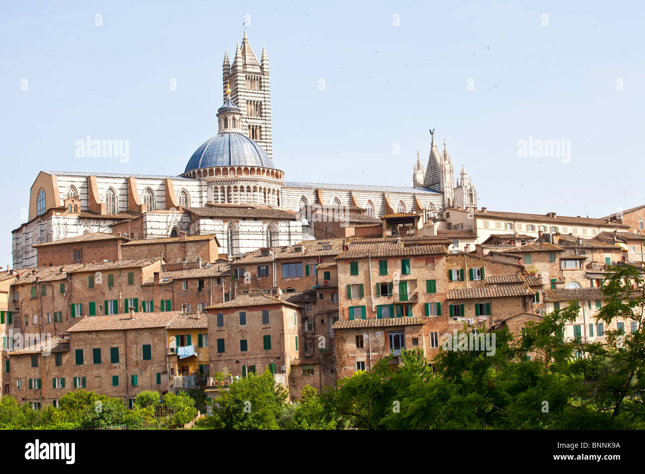 Skyline di Siena che mostra la cattedrale Foto Stock