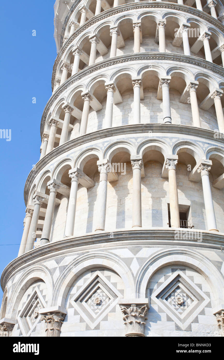 La torre pendente di Pisa Foto Stock