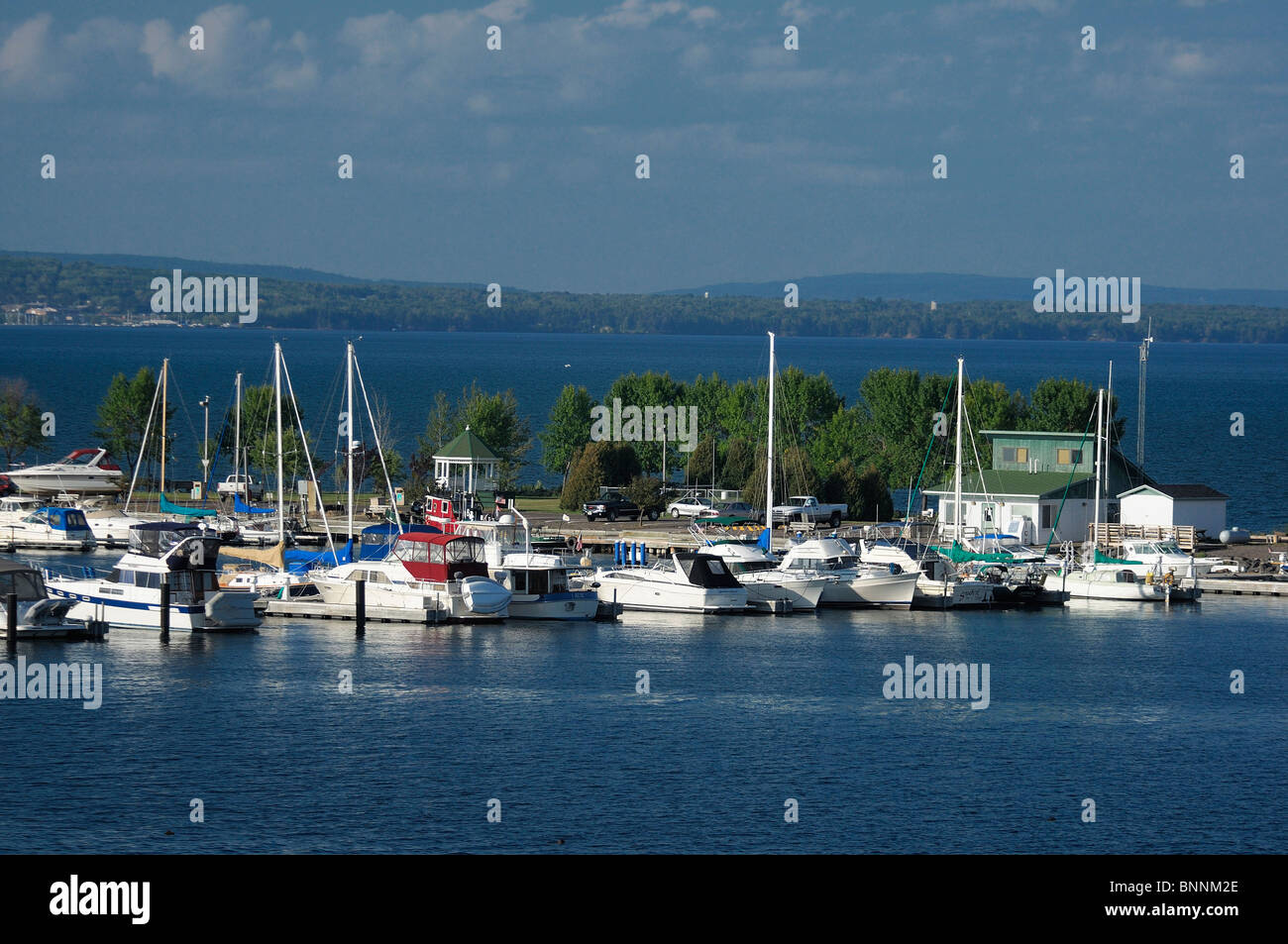 Porto Porto di Lago Superior Ashland Wisconsin USA America Stati Uniti d'America barche sul lago Foto Stock