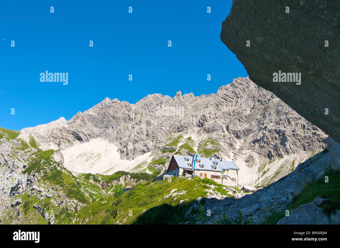 Allgaeu Allgäu Germania principe Luitpold casa Valle Hintersteiner Bad Hindelang bavaresi hut montagne alto massiccio di uccelli Foto Stock