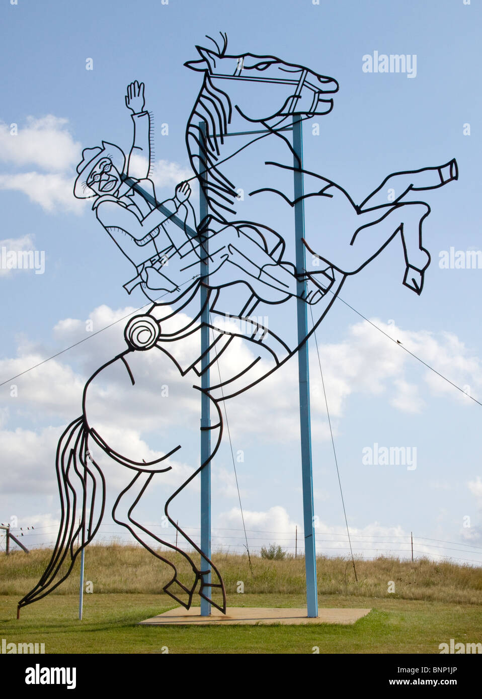 L'autostrada incantata sculture artistiche sulla strada per Regent North Dakota Foto Stock