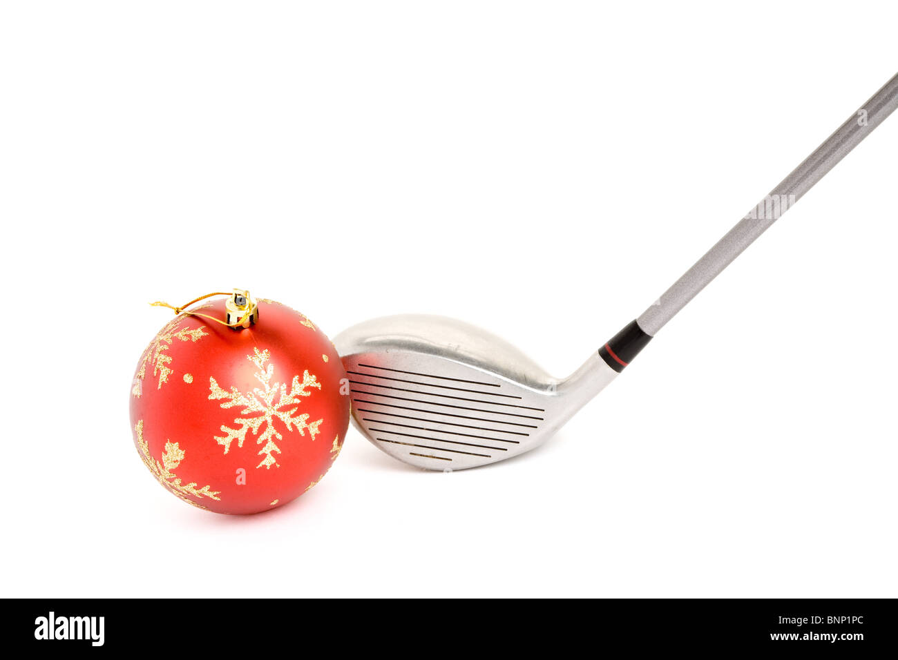 Golf club e Pallina natale close up Foto Stock