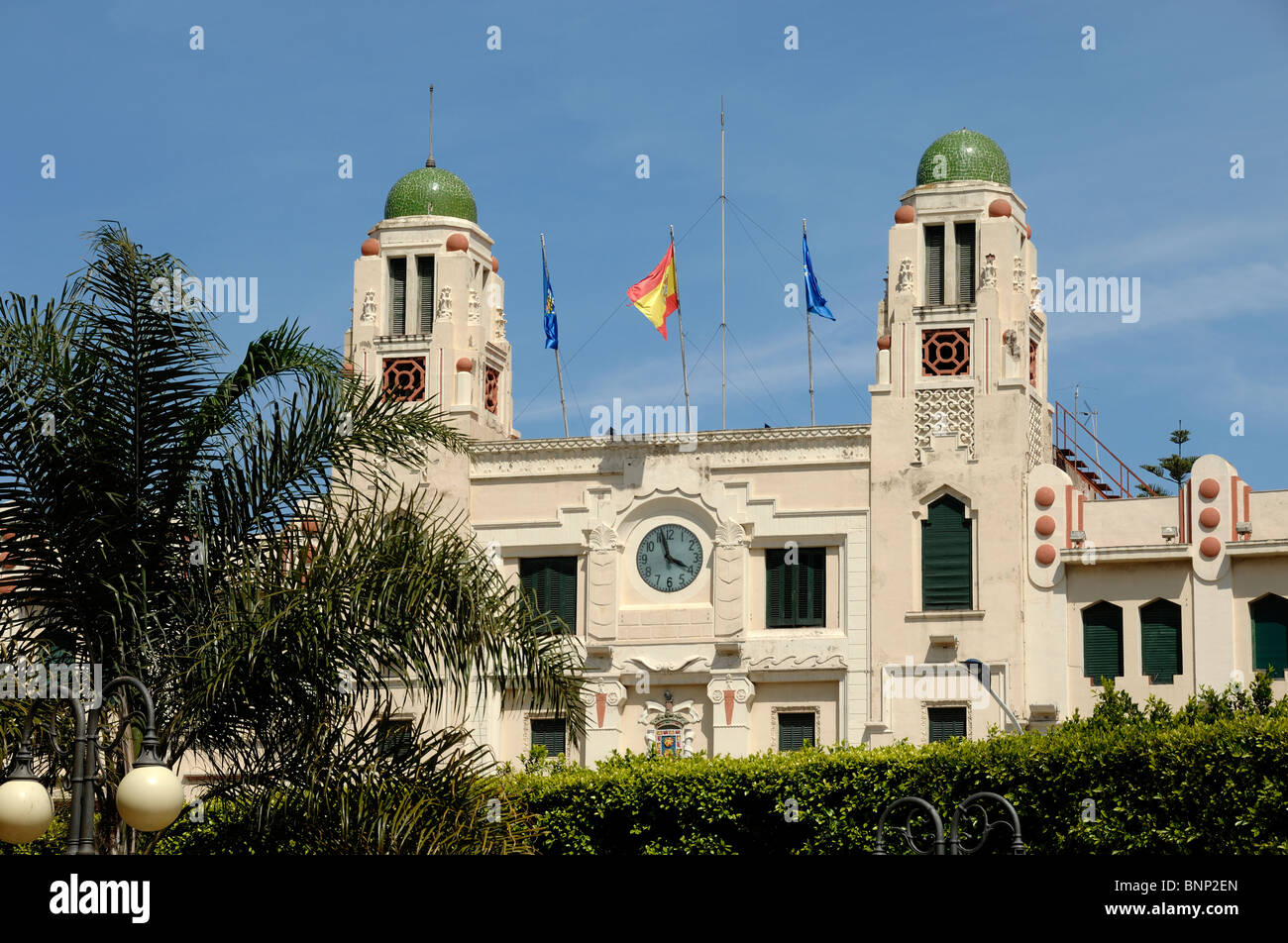 Palazzo del Municipio in stile Art Deco progettato da Enrique Nieto, Melilla, Spagna Foto Stock