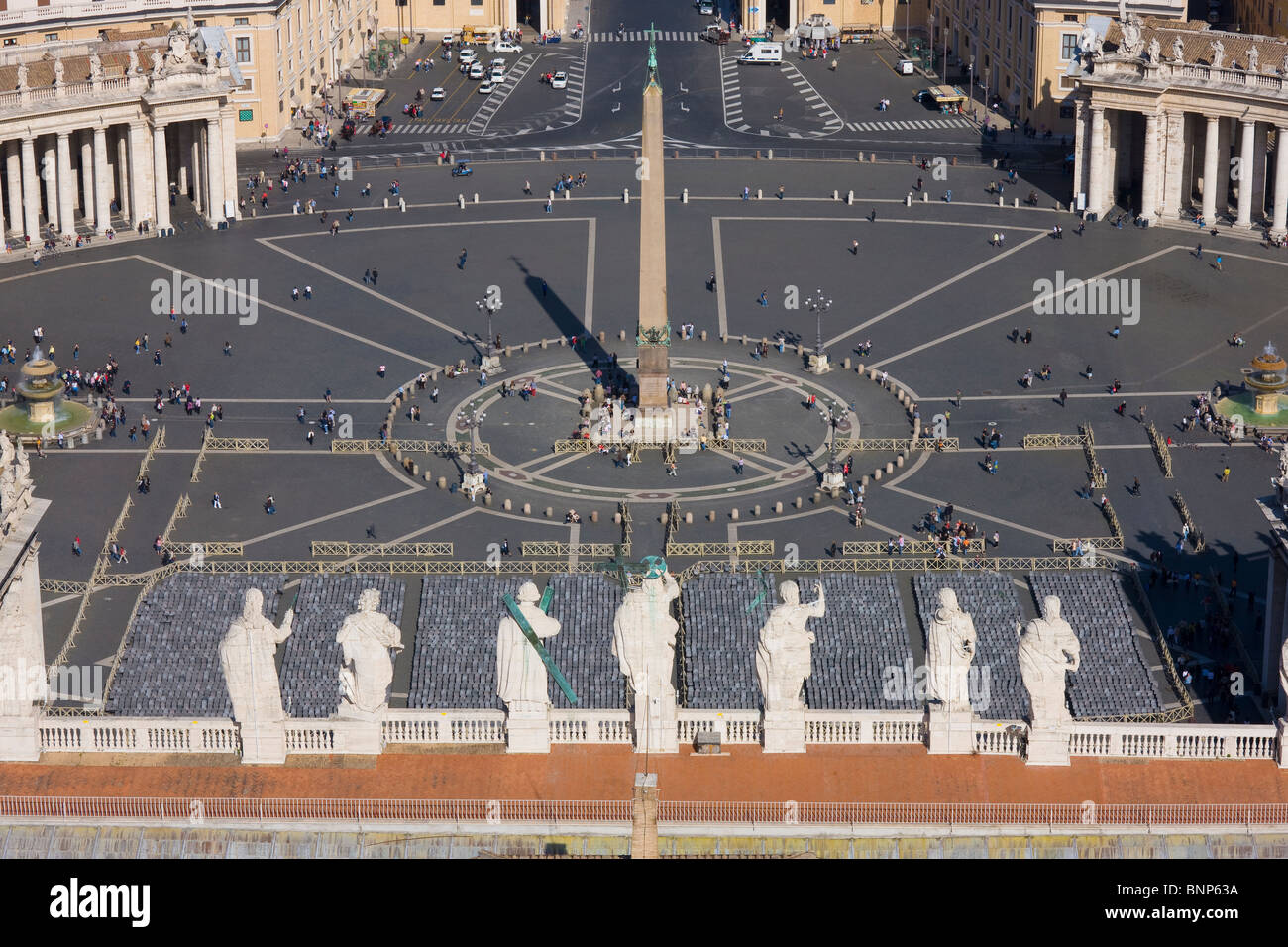 Panoramica di Piazza San Pietro, Roma Italia Foto Stock