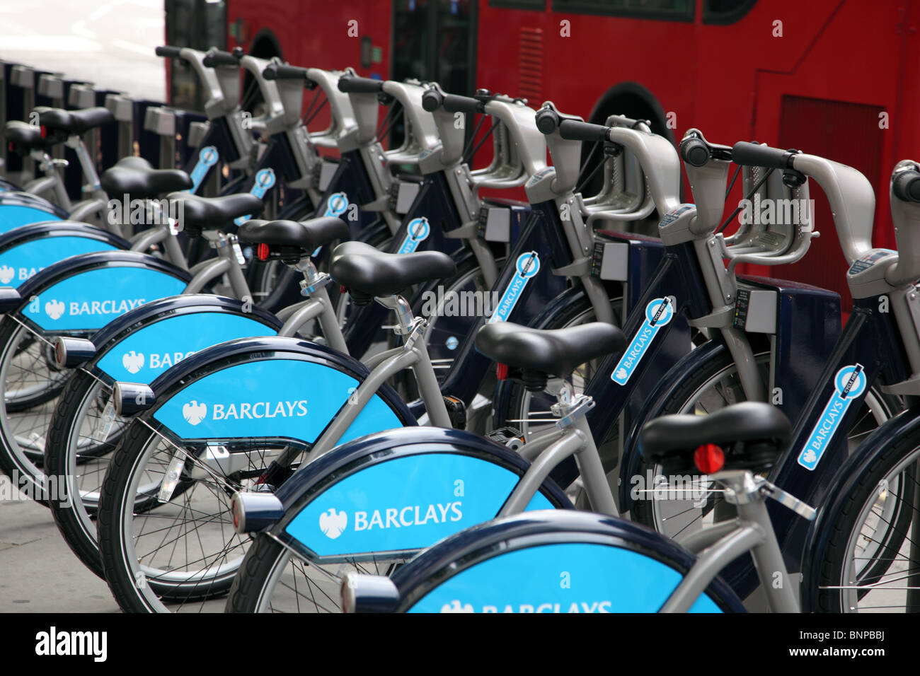Barclays Cycle Hire in Westminster, London, W1. Foto Stock
