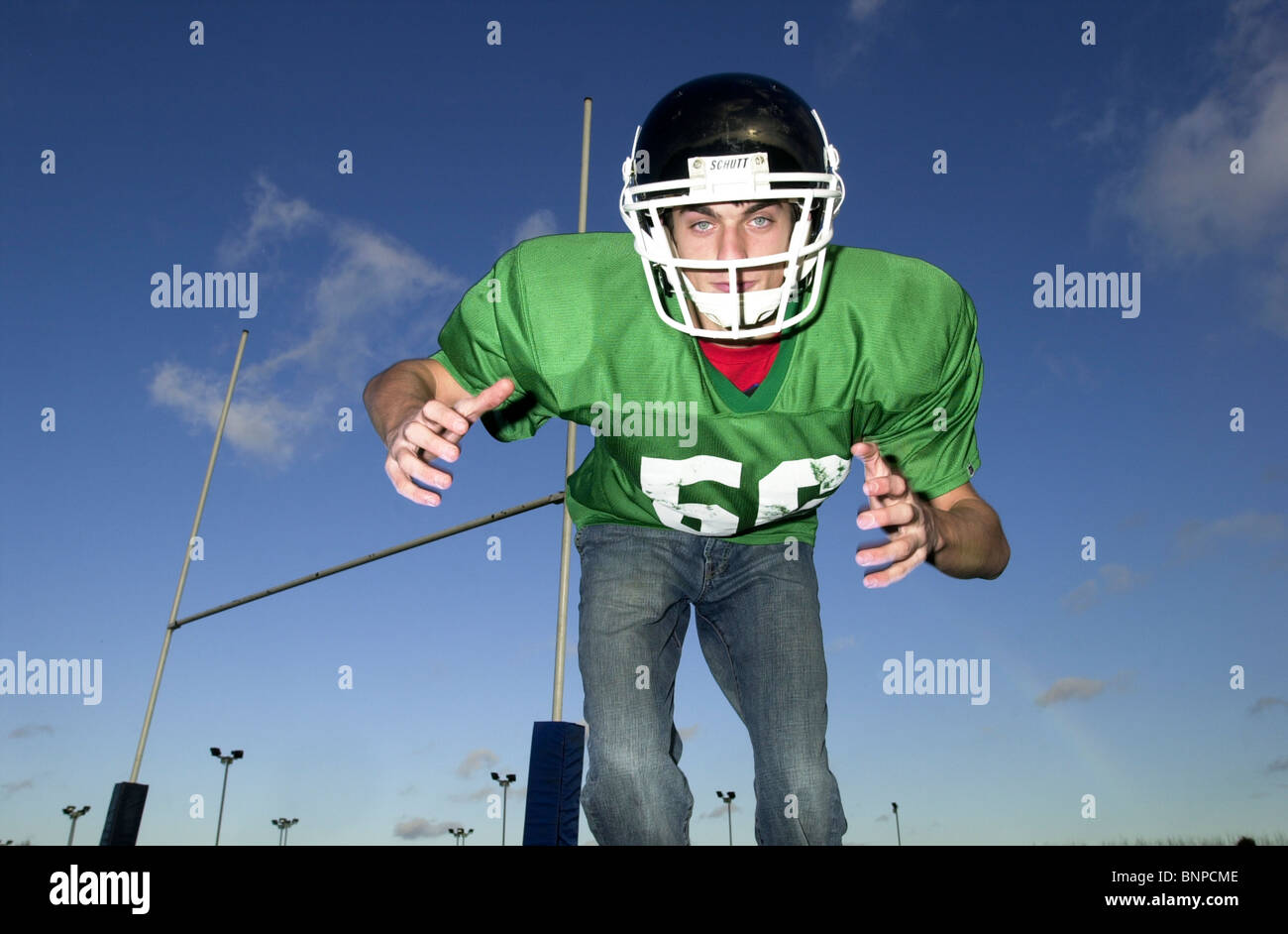 Giocatore di football americano REGNO UNITO Foto Stock