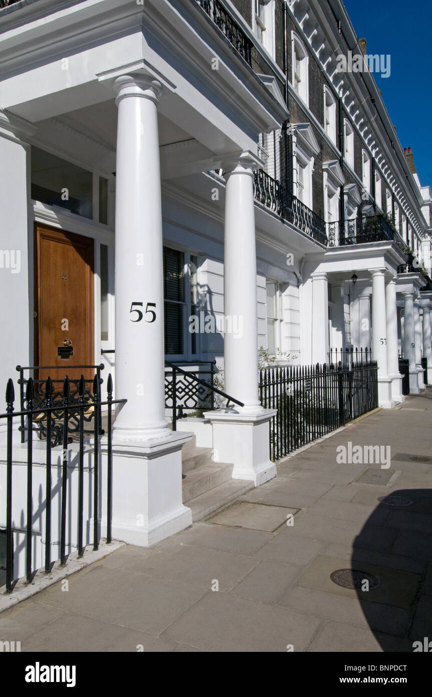 Kensington e Chelsea case Terrazza, London, Regno Unito Foto Stock