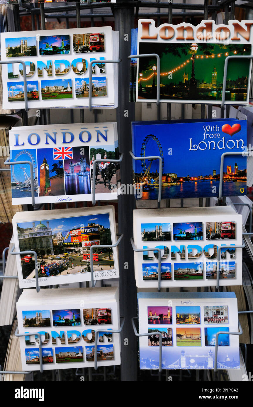 Londra cartoline per la vendita, London, England, Regno Unito Foto Stock