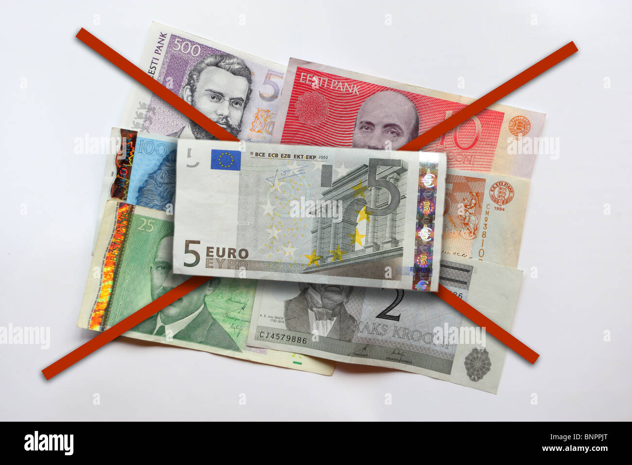 A partire da gennaio 2011 l'Estonia entrerà nella zona euro. Foto Stock