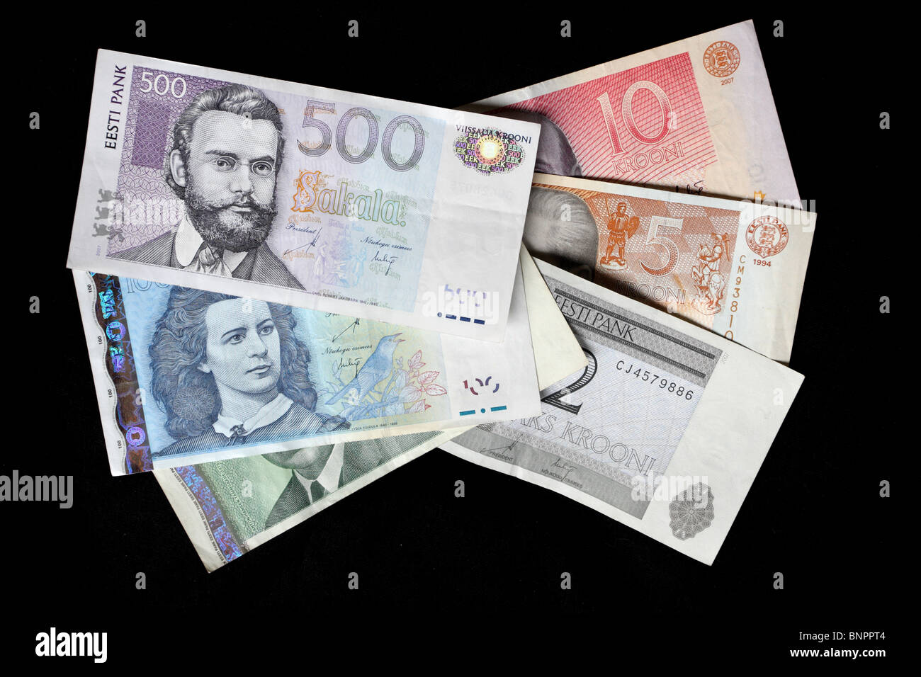 Estone di banconote Foto Stock