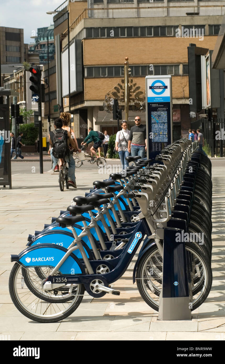TFL Trasporto per Londra Noleggio bici schema Boris bikes Londra Uk 2010 2010s HOMER SYKES Foto Stock