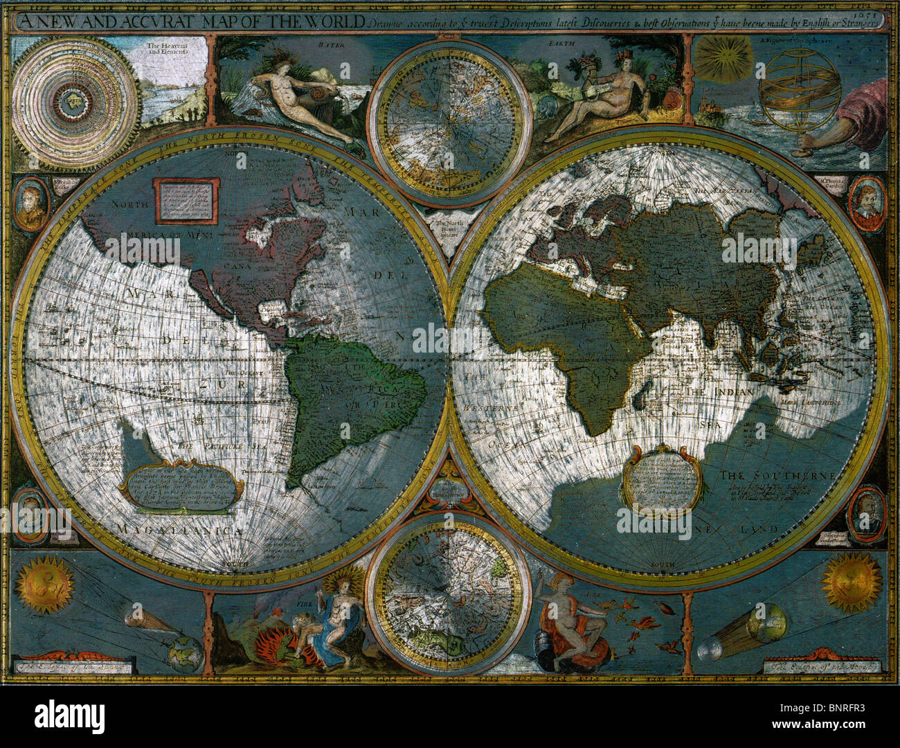 Vecchia mappa Foto Stock