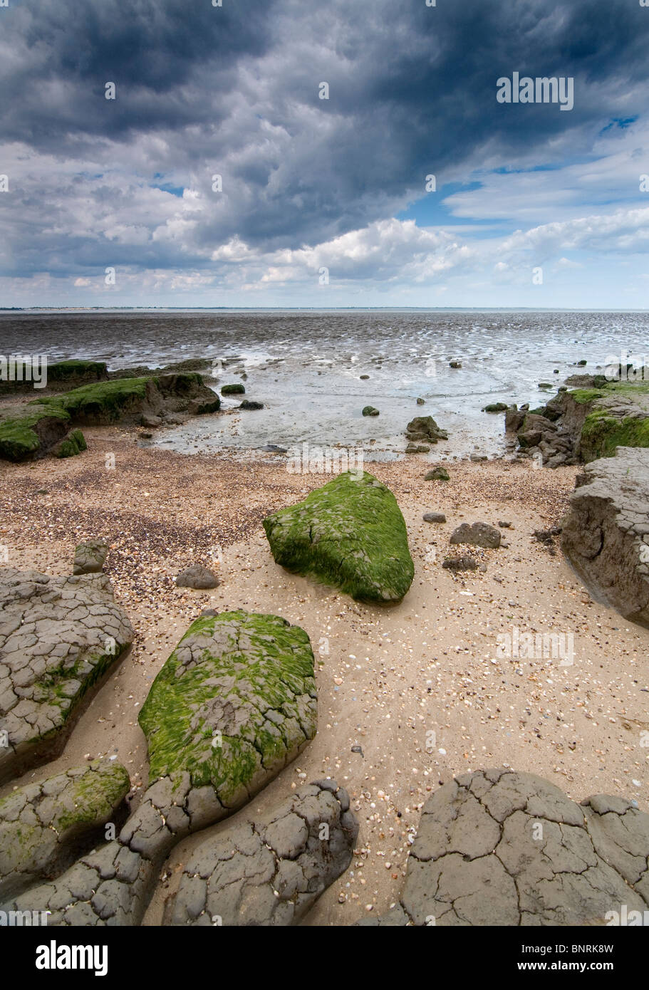 La spiaggia di Bradwell-on-Sea, Essex Foto Stock