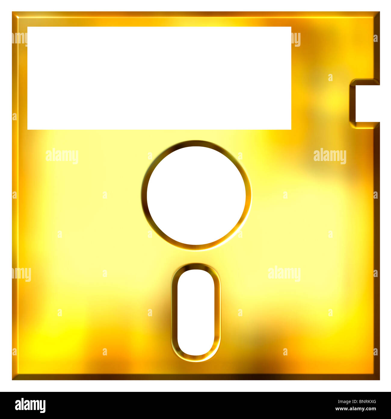 3d golden 5,25 pollici floppy disk Foto Stock