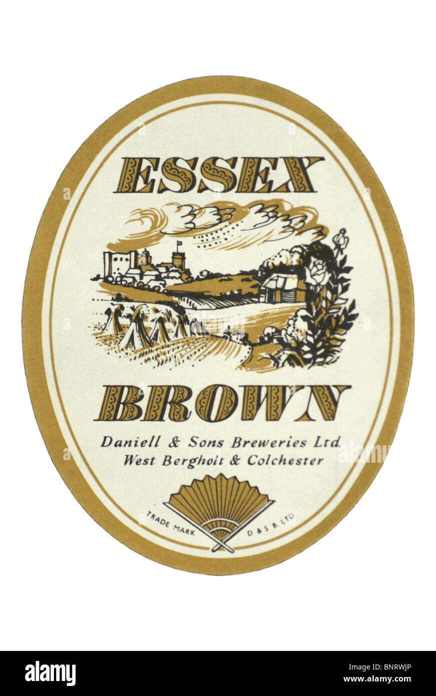 Daniell & Sons Essex Brown Etichetta flacone - data sconosciuta. Foto Stock