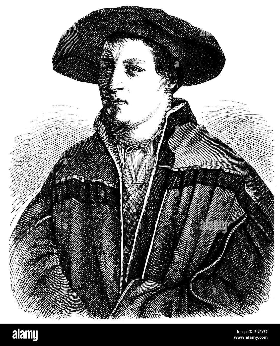 Hans Holbein il Giovane (c. 1497-1543), figlio di Hans Holbein il Vecchio, artista di corte di re Enrico VIII d'Inghilterra Foto Stock