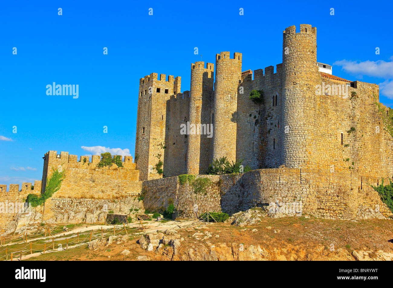 Il castello di Obidos ( ora hotel-Pousada), Obidos, Leiria distric, Estremadura, Portogallo Foto Stock