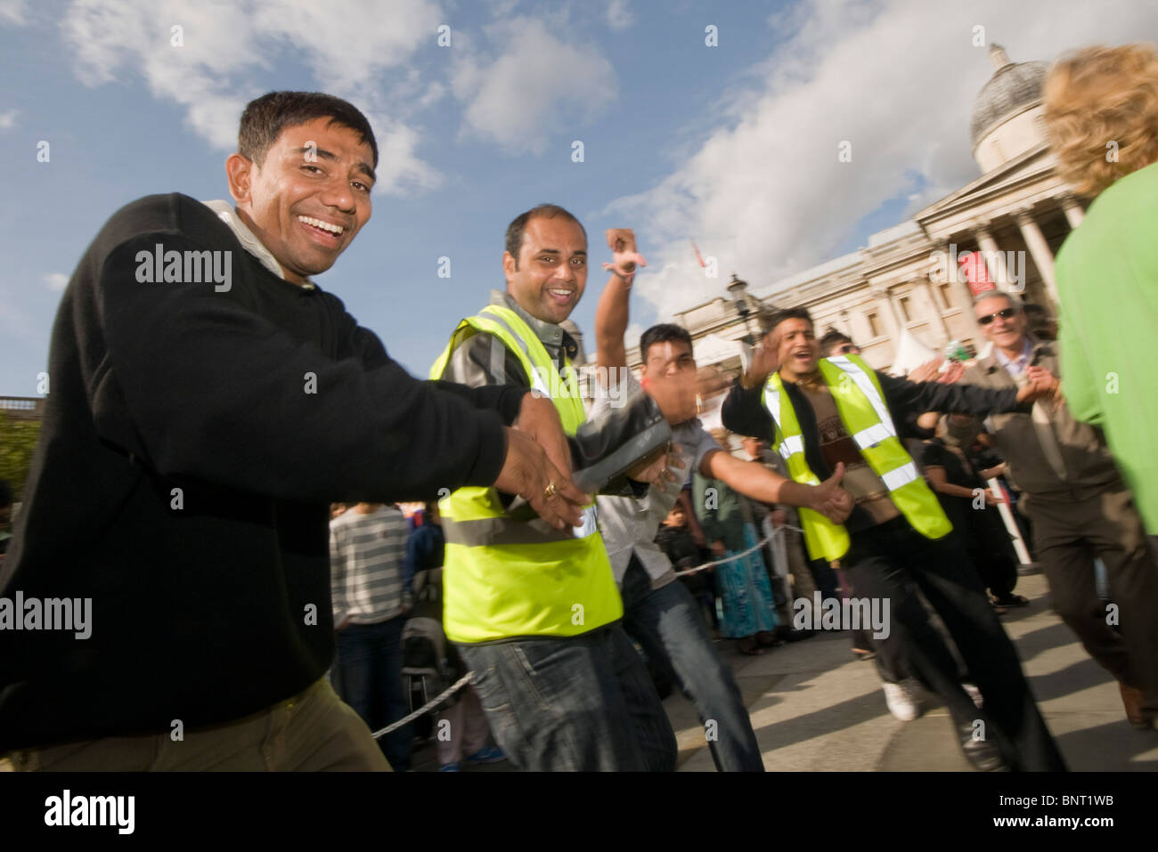 Diwali celebrazioni hanno luogo in Trafalgar Square, Londra Foto Stock