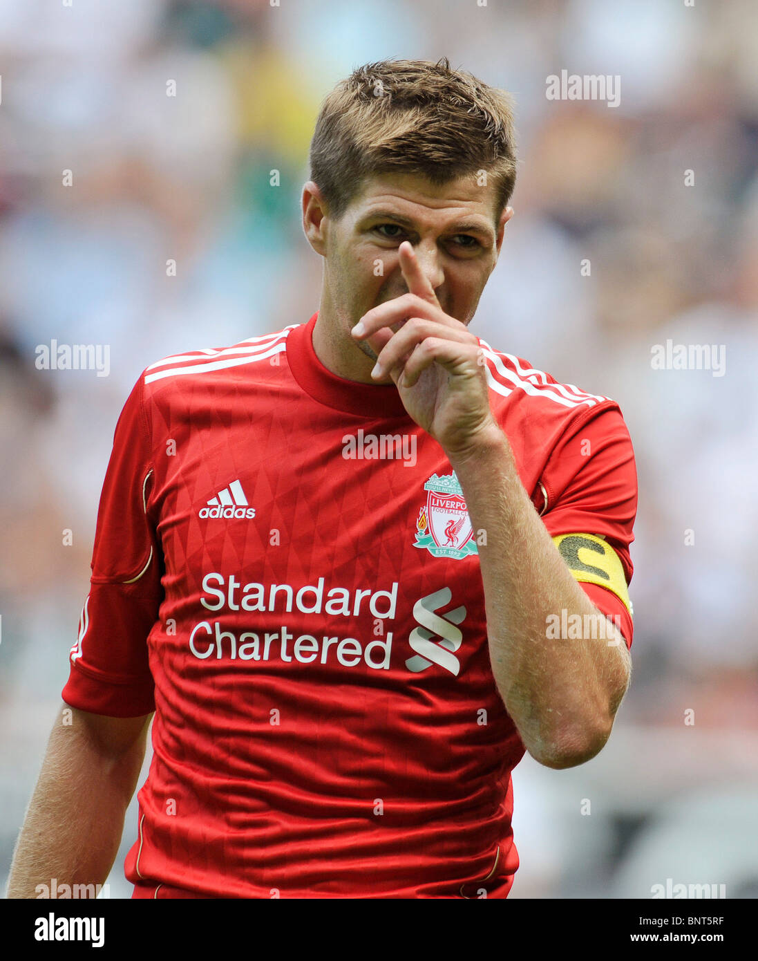 Borussia Park Moenchengladbach Germania 1,8.2010, Calcio: Pre-stagione amichevole Borussia Moenchengladbach vs Liverpool FC -Steven Gerrard, Liverpool FC Foto Stock