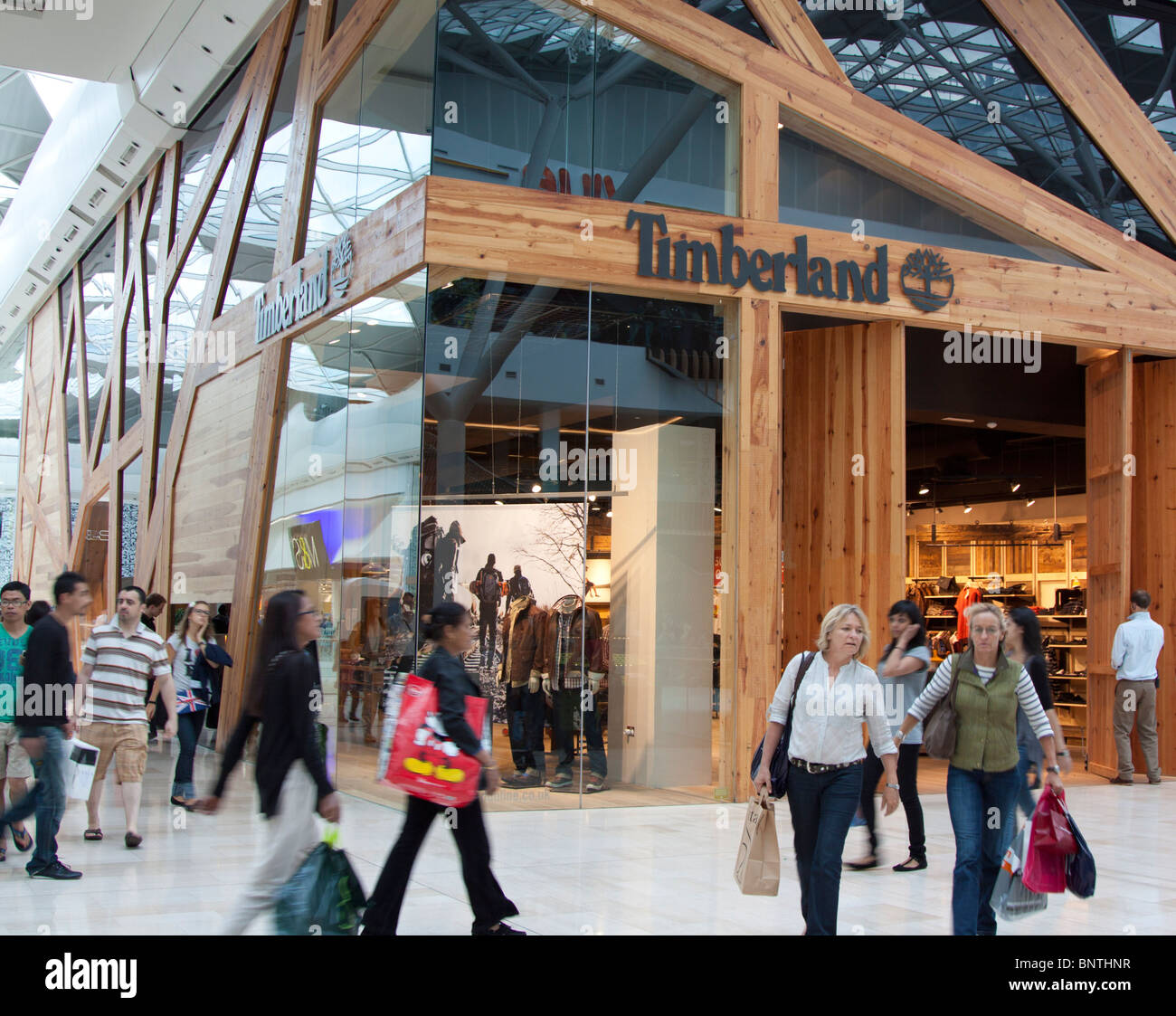 Timberland all'aperto indossare Store - Westfield Shopping Centre - Shepherd's Bush - Londra Foto Stock