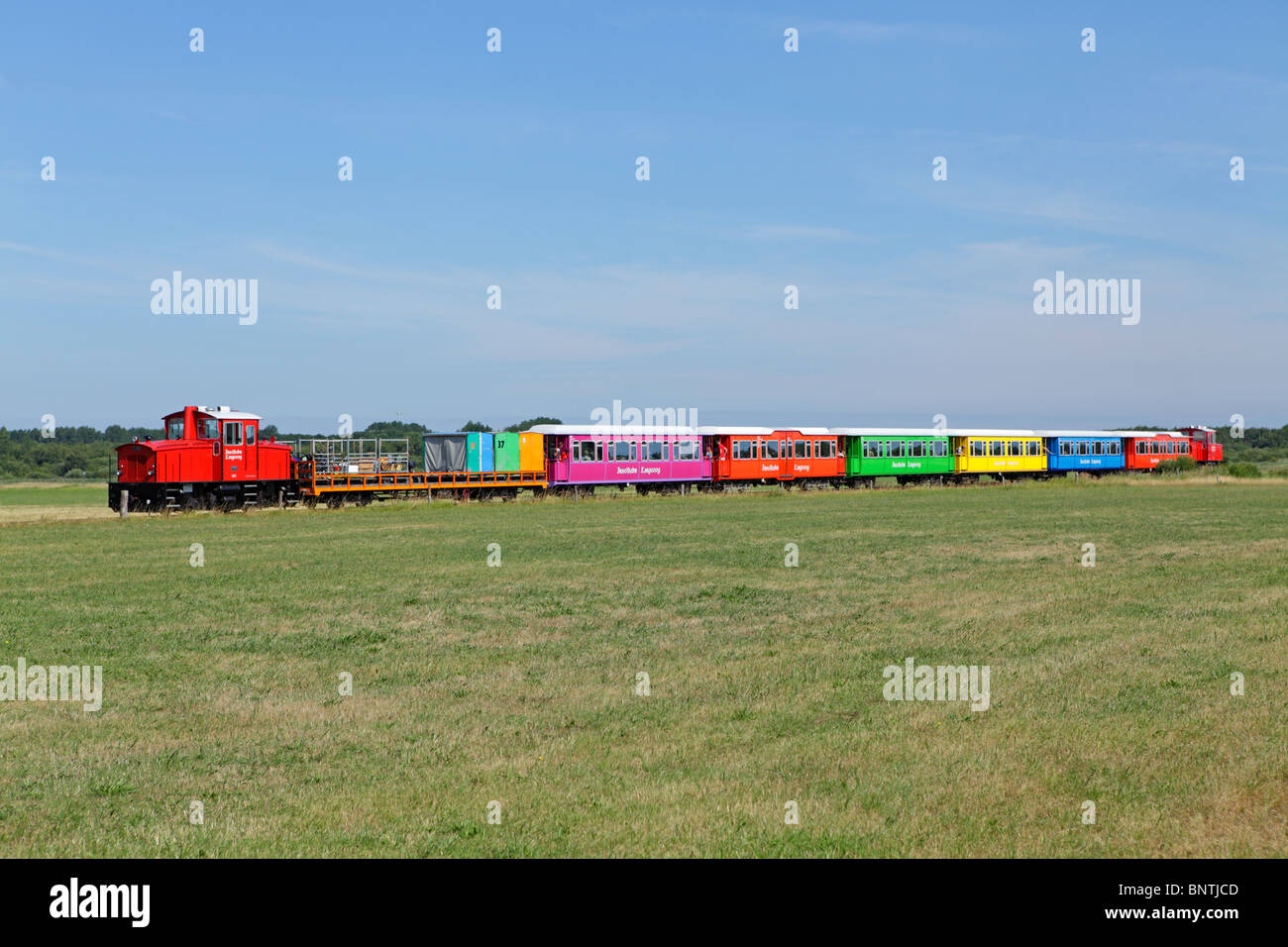 Isola treno, Langeoog isola, East Friesland, Bassa Sassonia, Germania Foto Stock