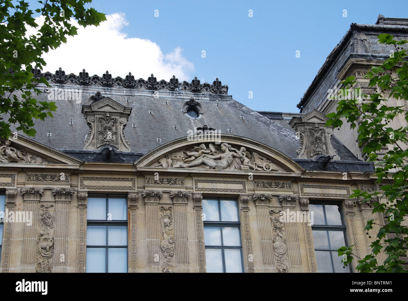 Dettaglio del museo del Louvre Parigi Francia Foto Stock