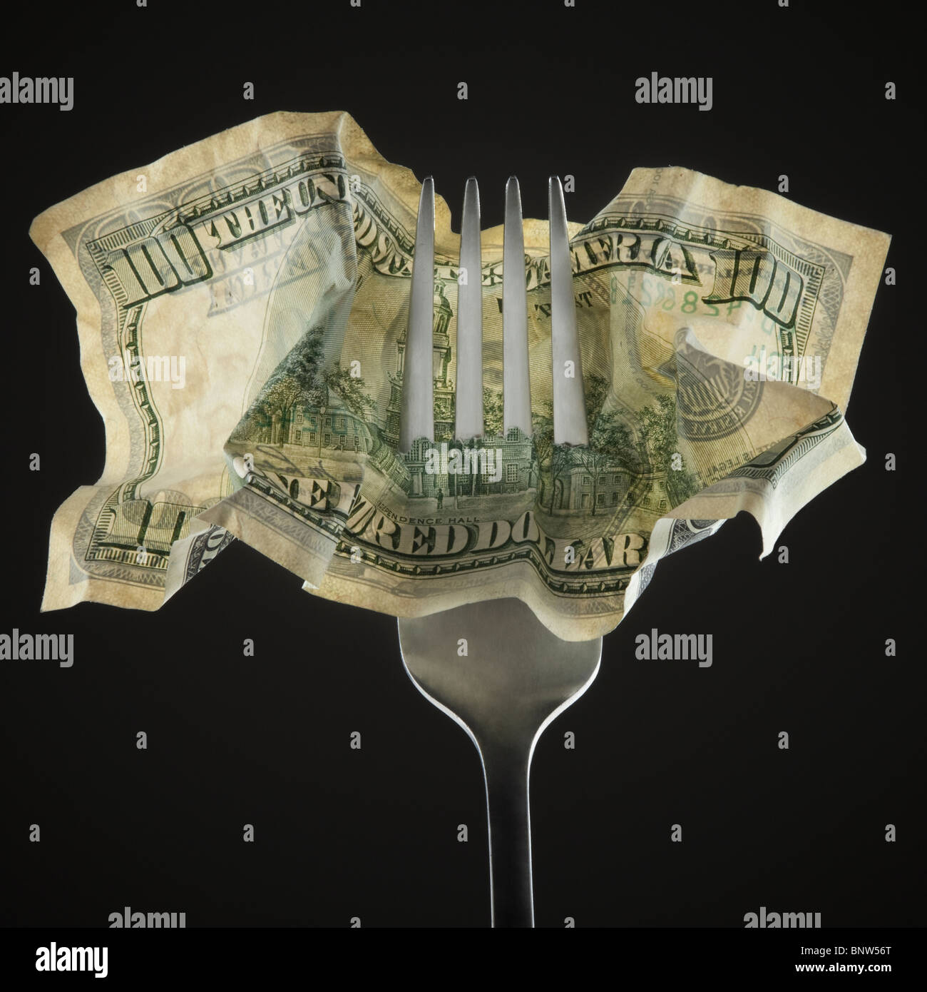 Forcella trafitto American 100 dollari Foto Stock