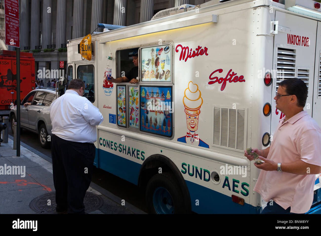 Ice Cream carrello in Lower Manhattan, New York City Foto Stock