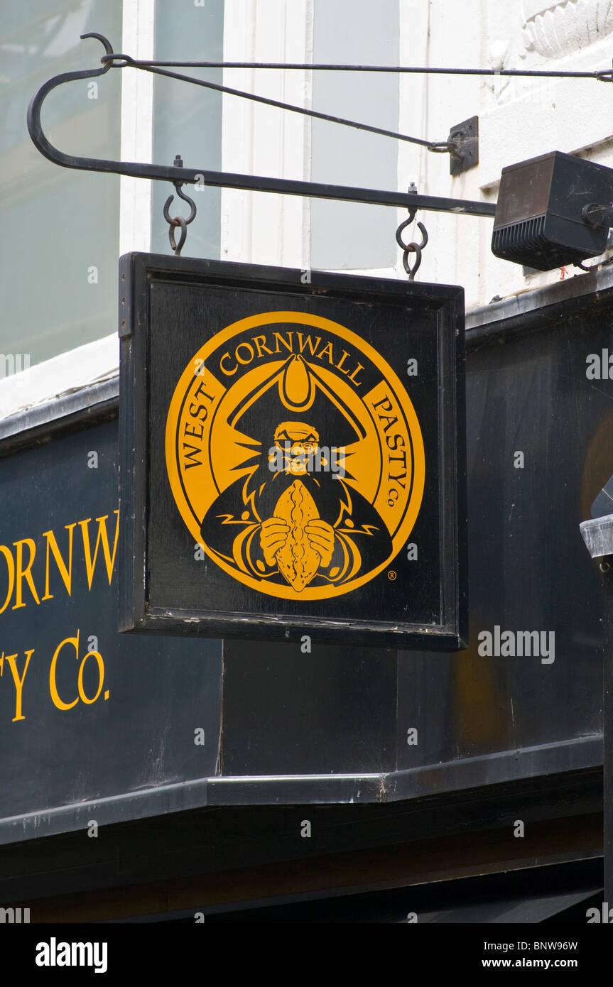 West Cornwall Pasty Co Shop segno Foto Stock