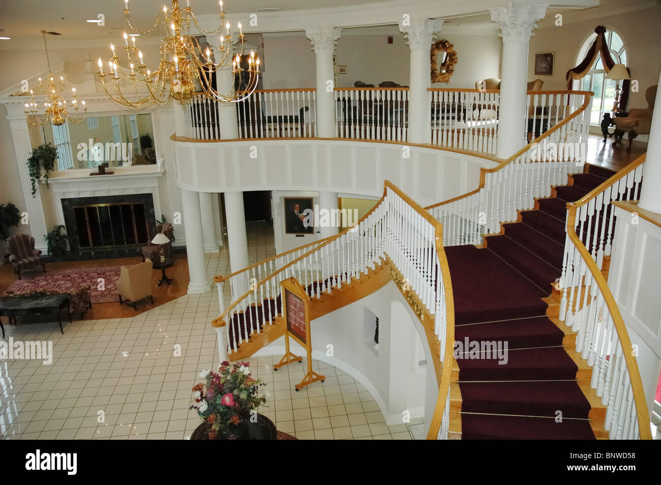 La lobby di Cumberland Inn, Williamsburg, KY. Foto Stock