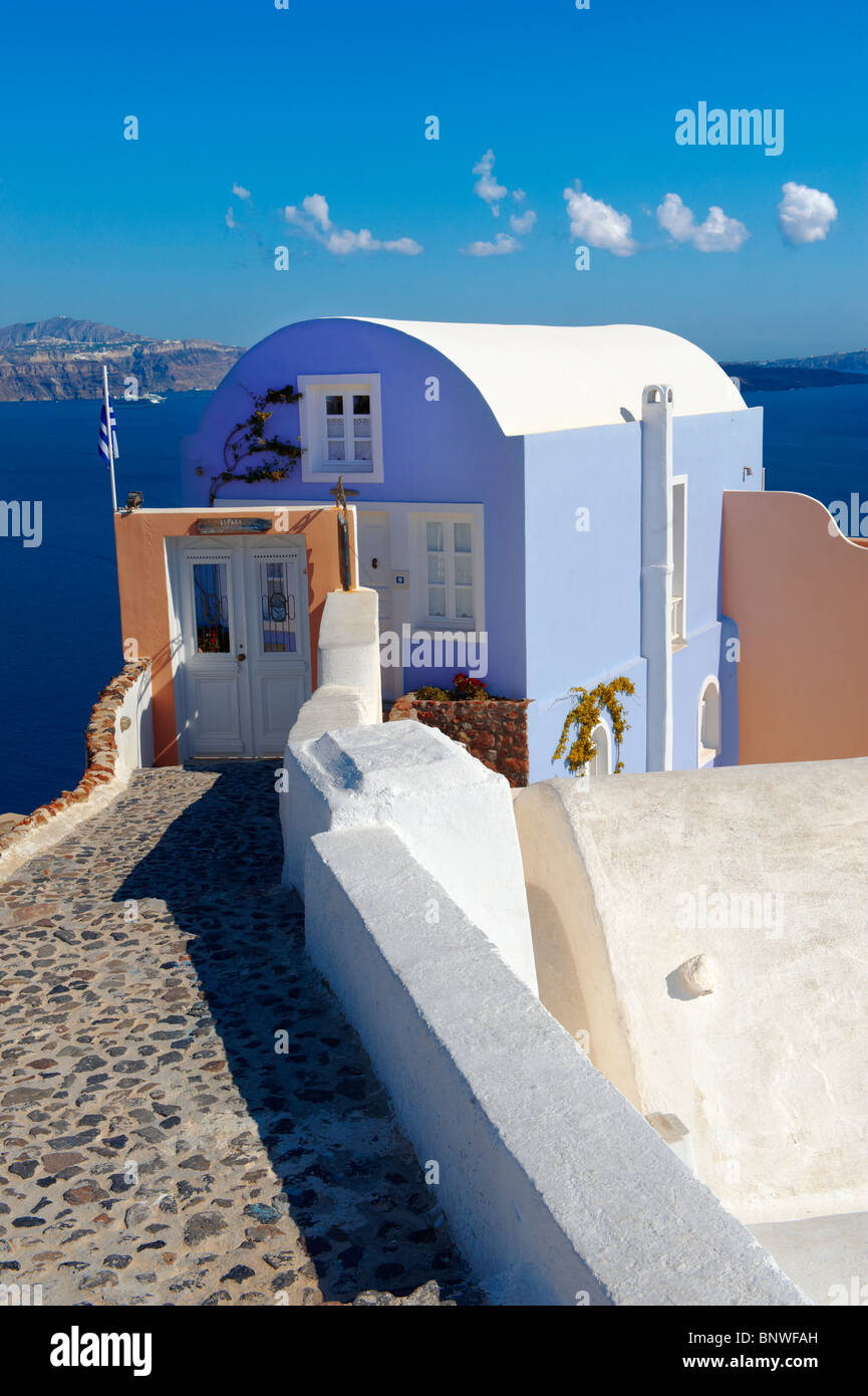 Oia ( Ia ) Santorini città- greco isole Cicladi - foto, foto e immagini Foto Stock