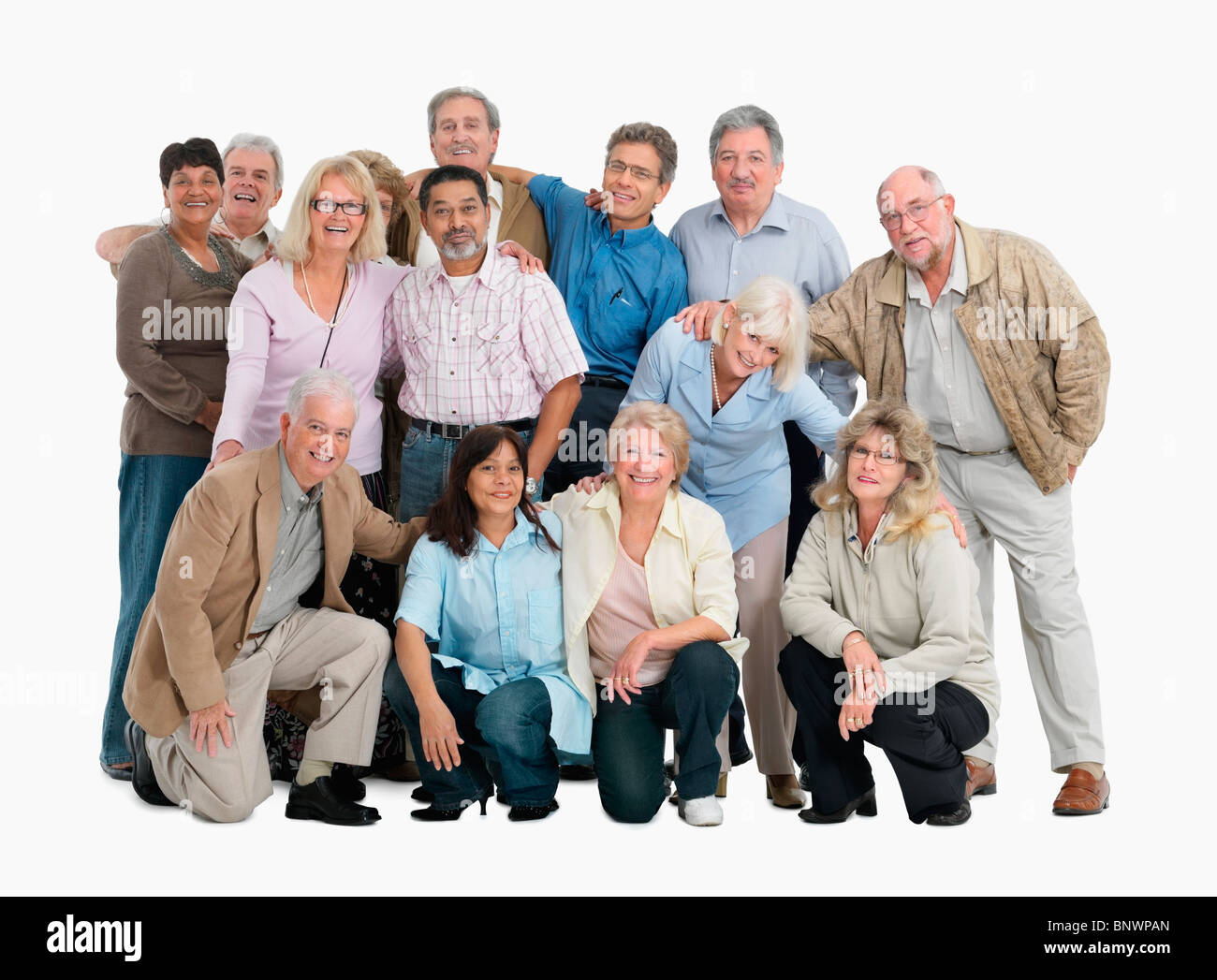 Un gruppo di gente allegra Foto Stock
