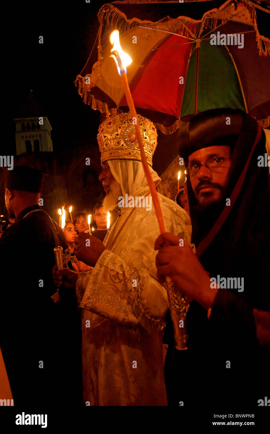 Ortodossa Etiope processione del Sabato Santo, Pasqua Foto Stock