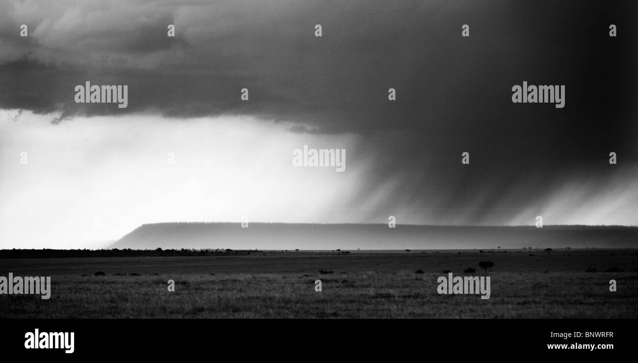 Tempesta sopra la scarpata settentrionale del Masai Mara Kenya Foto Stock