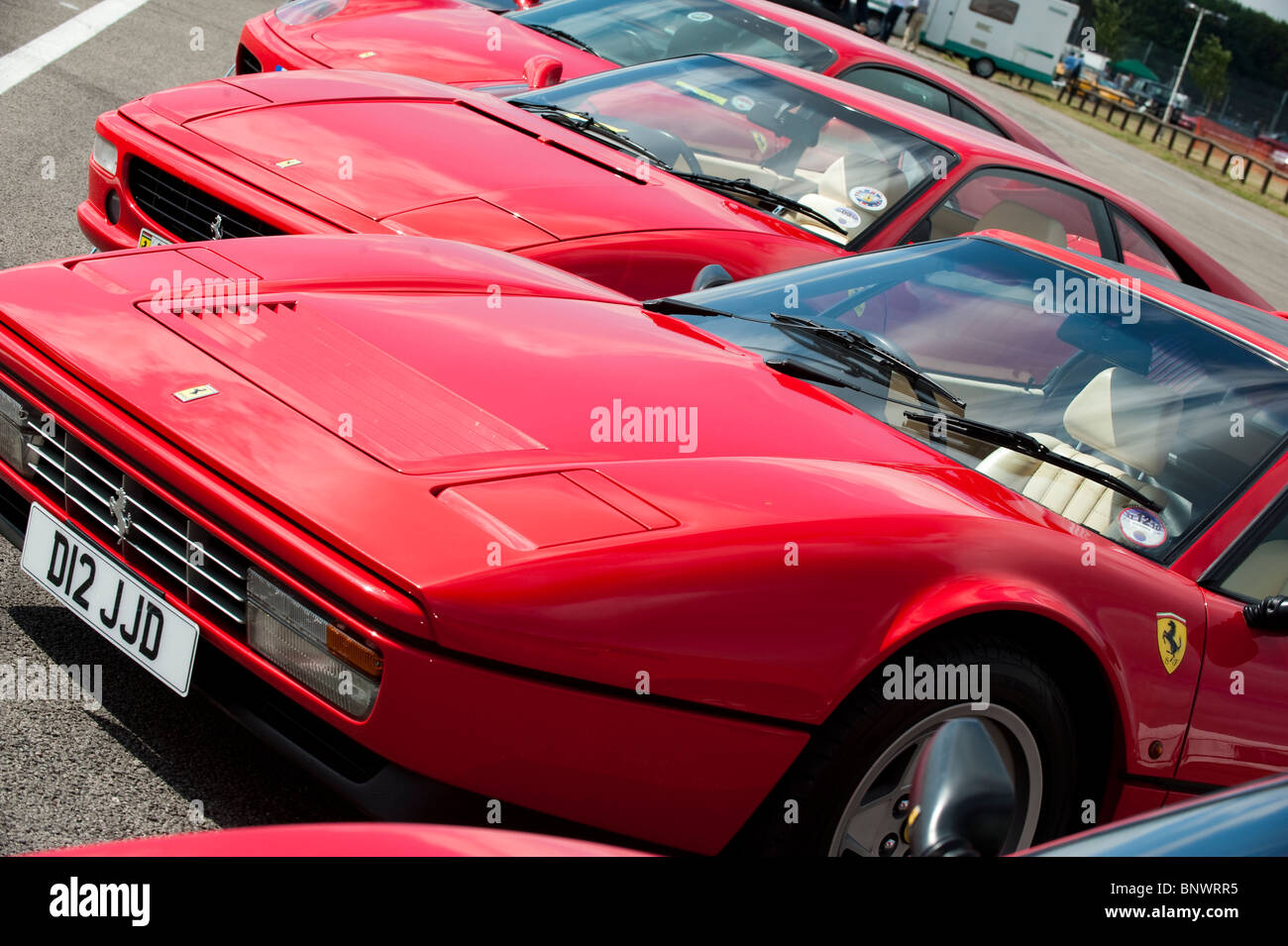 Ferrari auto sportive in mostra a Silverstone Classic 2010, Inghilterra, Regno Unito Foto Stock