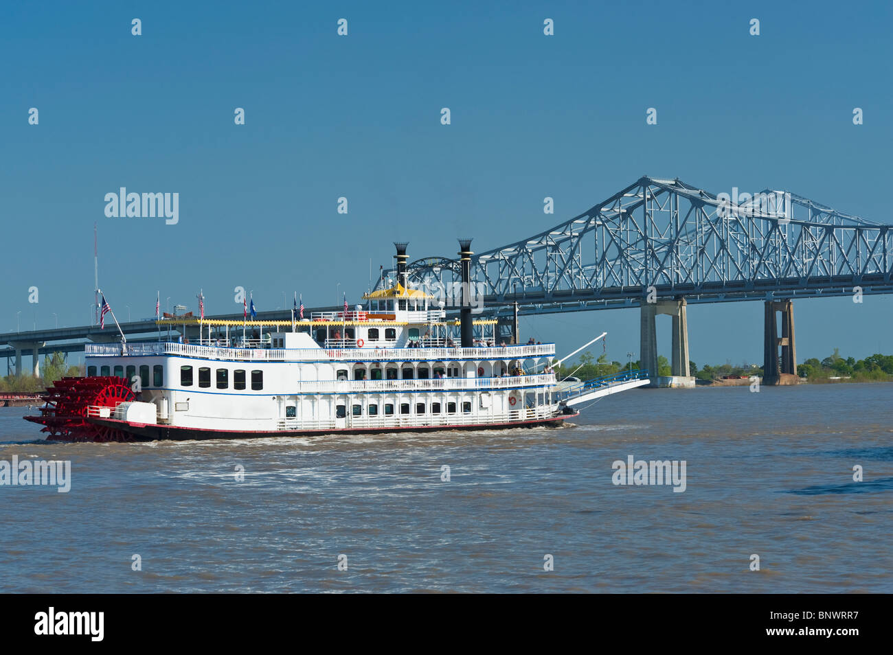 In battello sul fiume Mississippi Foto Stock