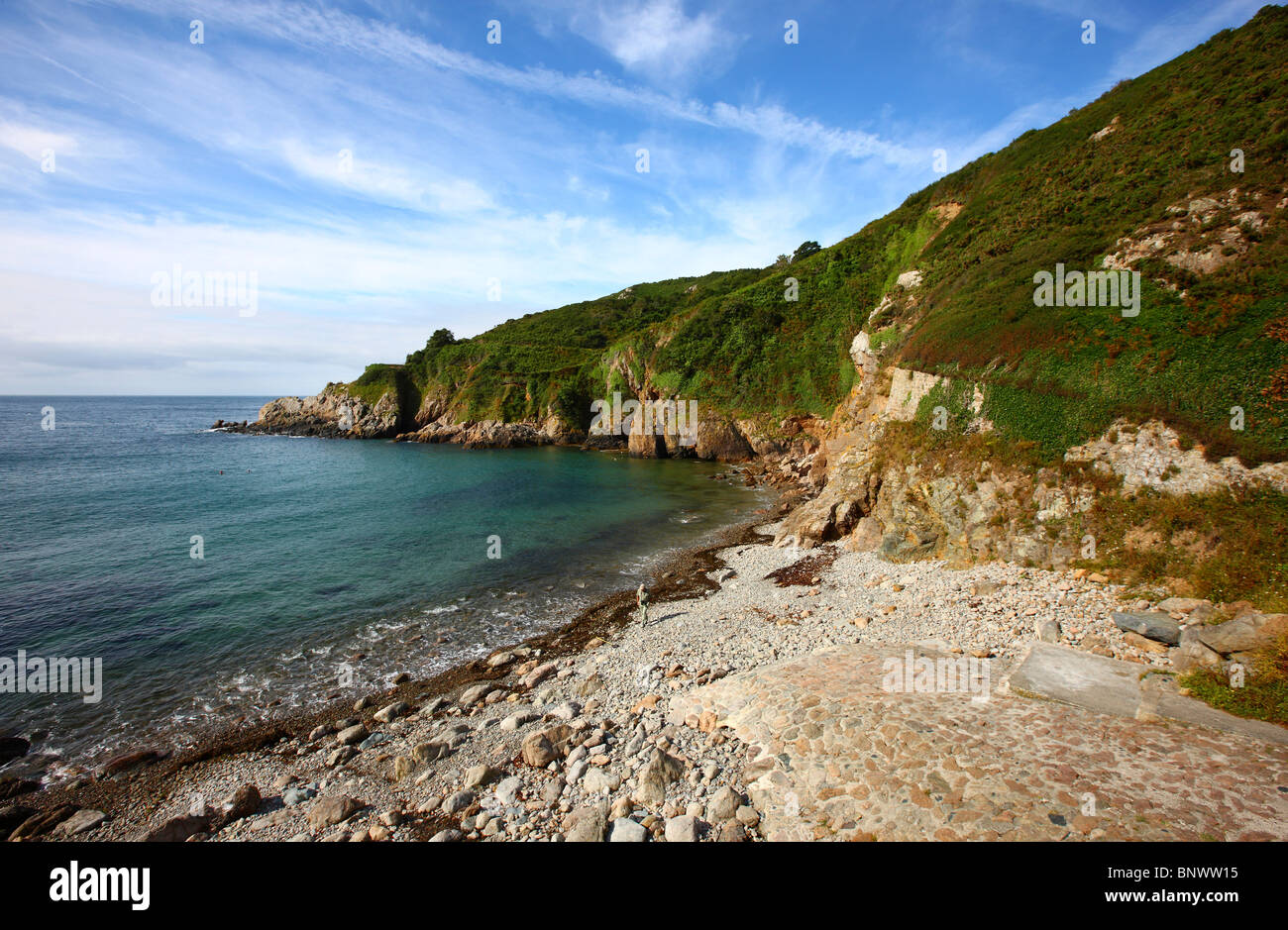 Spiaggia di Petit Bot Bay, Guernsey, Isole del Canale, Regno Unito, Europa Foto Stock