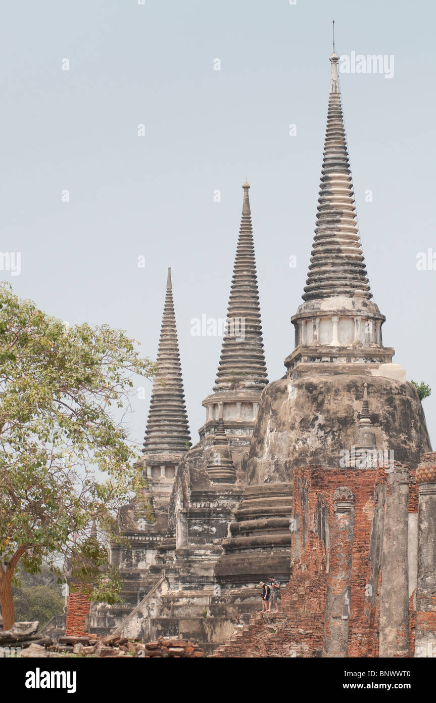 Wat Phra Si Sanphet, Ayutthaya, Provincia di Ayutthaya, Thailandia, Asia Foto Stock