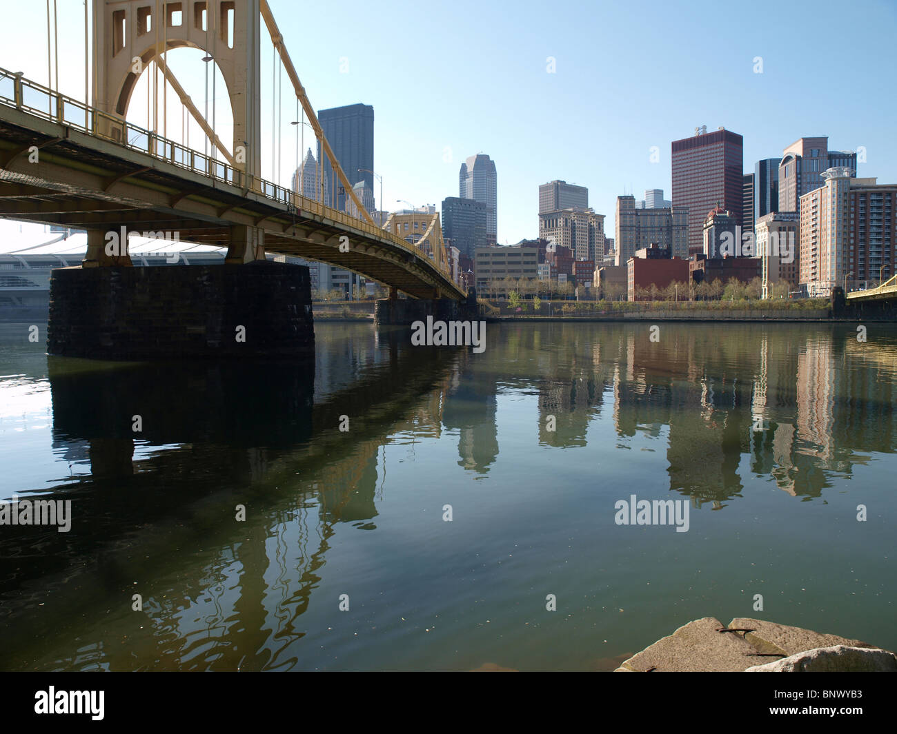 Pittsburgh Pennsylvania e Ohio River Bridge. Foto Stock